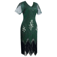 1920s Inspired Dress Great Gatsby Flapper Dresses 20's Themed Party Green
