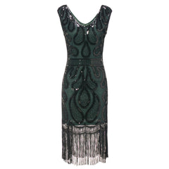 Green Great Gatsby Dresses 20's Themed Party Art Deco Charleston Wedding Guest|