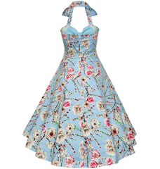 Halter Style 1950s Rockabilly Vintage Swing Dress