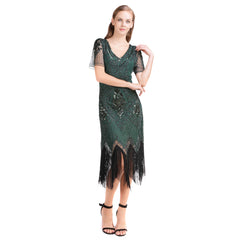 1920s Inspired Dress Great Gatsby Flapper Dresses 20's Themed Party Green