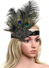 1920s Peacock Headband Great Gatsby Flapper Headpiece