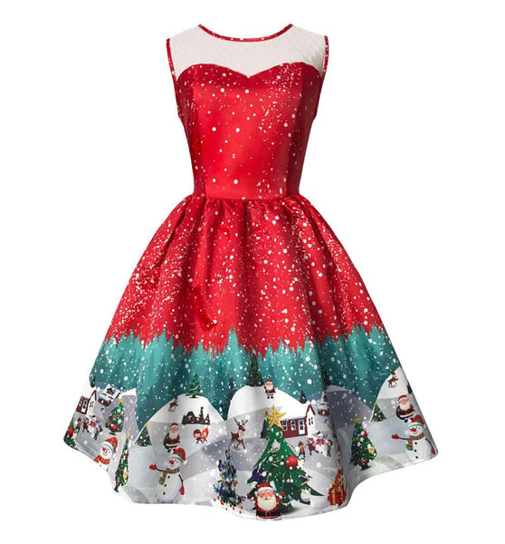 1950s Retro Xmas Evening Prom Swing Dress