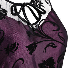 Vintage Dress Lace Women's Illusion Sleeveless Retro Dresses