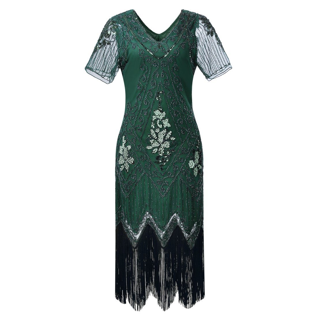 1920s Inspired Dress Great Gatsby Flapper Dresses 20's Themed Party Green