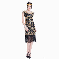 Gold Great Gatsby Dresses Sequin 1920s Peaky Blinder Themed Party 