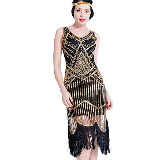 Hem Dance Flapper Dress Art Deco Great Gatsby Themed Uni Party