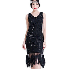 Black Gatsby Dress Flapper-style Party 1920s