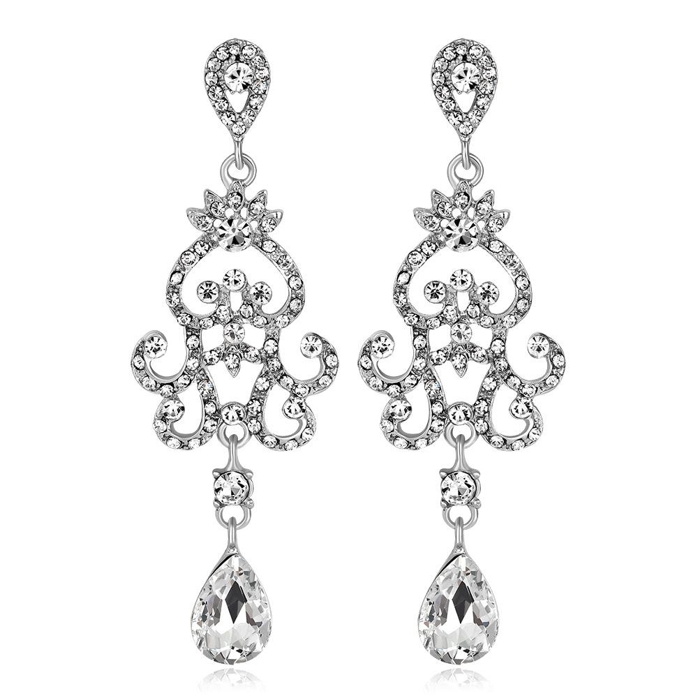 1920s Hollow Teardrop Dangle Earrings