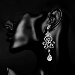 1920s Hollow Teardrop Dangle Earrings