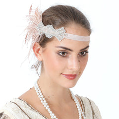 1920s Gatsby Headpiece Women Flapper Headband with feather for Roaring 20s Prom Party|JaosWish