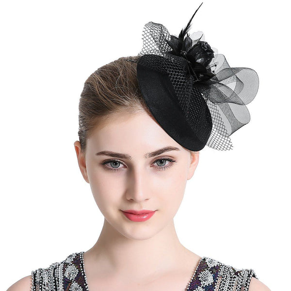 Fascinators Mesh Flower Accessories Tea Party Feather Headwear 