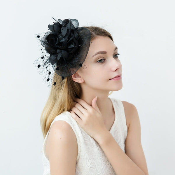 Feather Black Fascinator Hat Occasion Wedding Hats