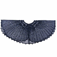 1920s Shawl Sequin Evening Cape Flapper Cover Up Blue