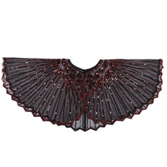 1920s Shawl Sequin Evening Cape Flapper Cover Up Red