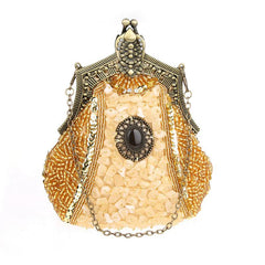 Women's Vintage Hand-beading Sequins Clutch Evening Bag