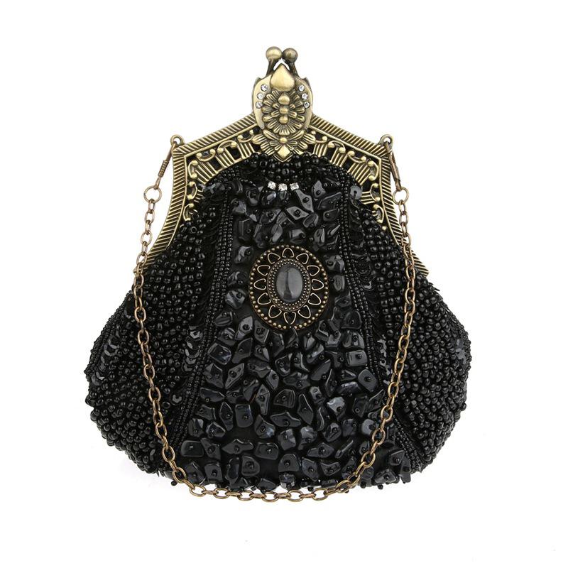 Women's Antique Beaded Party Clutch Vintage Purse