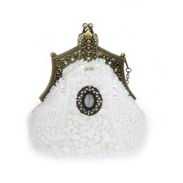 Women's Antique Beaded Party Clutch Vintage Purse