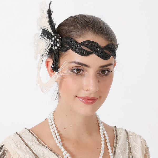 Gatsby 1920s Flapper Headpiece Women Vintage Flapper Headband 20s Accessories for Gatsby Prom Costume