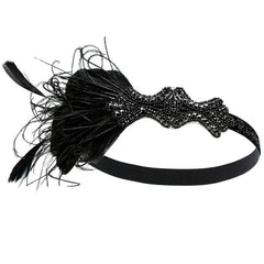 Black 1920s Shawl Wraps with Gatsby Accessories Set of 5
