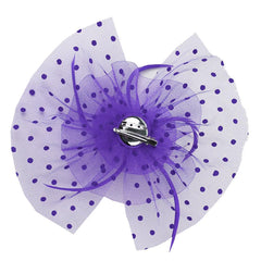 Mesh Face Dot Veil Feather Fascinator Hair Clip