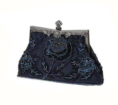 Women's Vintage Style Roses Beaded And Sequined Evening Bag 