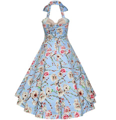 Swing Style 50s Black Vintage Halter Dress for Women 1950s