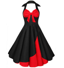 Swing Style Halter 50s Vintage Dresses for Women 1950s 