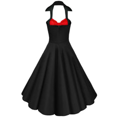 Swing Style Halter 50s Vintage Dresses for Women 1950s 