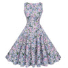 A Line Vintage Dress Floral Sleeveless 50s Dresses