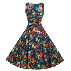 A Line Floral Tea Dress 1950s Dresses Red Rose