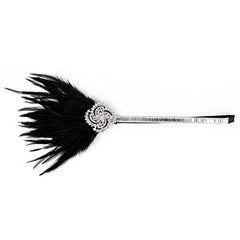 Flapper Headband 1920s Gatsby Feather Headpiece Black