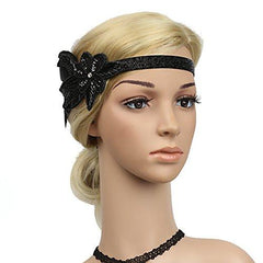 1920s Art Deco Gatsby Headpiece Black