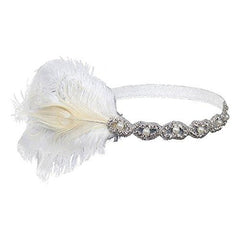 Peacock 1920s Flapper Headband Roaring 20s Headpieces Ivory