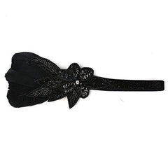 1920s Art Deco Gatsby Headpiece Black