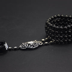 Bracelet Ring Set Hand Chain 1920's Accessories Black