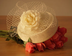 Women Pillbox Fascinator Hat Bridal Mesh Flower Hair Clip Accessories Cocktail 
