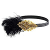 Women's Peacock 1920s Flapper Headband Gold