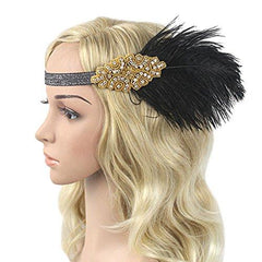 Women's Peacock 1920s Flapper Headband Gold