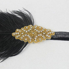 Women's Peacock 1920s Flapper Headband Gold