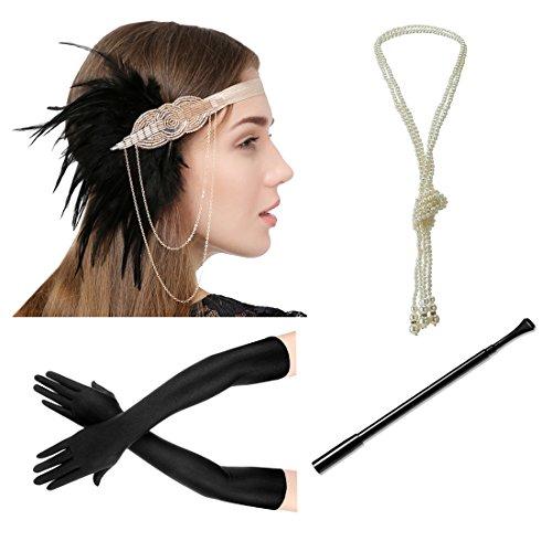  Flapper 1920s Gatsby Accessories Set of 4