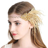 Flapper Headband 1920s Art Deco Gatsby Feather Headpiece|JaosWish