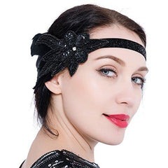 1920s Art Deco Gatsby Headpiece Black