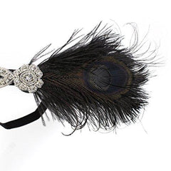 Peacock 1920s Gatsby Headpieces Black