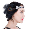 Peacock 1920s Gatsby Headpieces Black