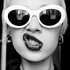 Oval Bold Vintage Sunglasses For Women Men Clout Goggle Sunglasses
