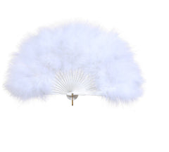 White Fold Out Feather Fan Classy Costume Accessory