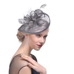 grey Wedding Hats and Fascinators Tea Party Pillbox Hat 