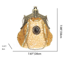 Women's Vintage Hand-beading Sequins Clutch Evening Bag|JaosWish