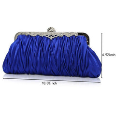 Vintage Satin Pleated Envelope Evening Cocktail Wedding Handbag