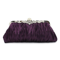 Womens Satin Pleated Evening Clutch Bags 1920s Accessories